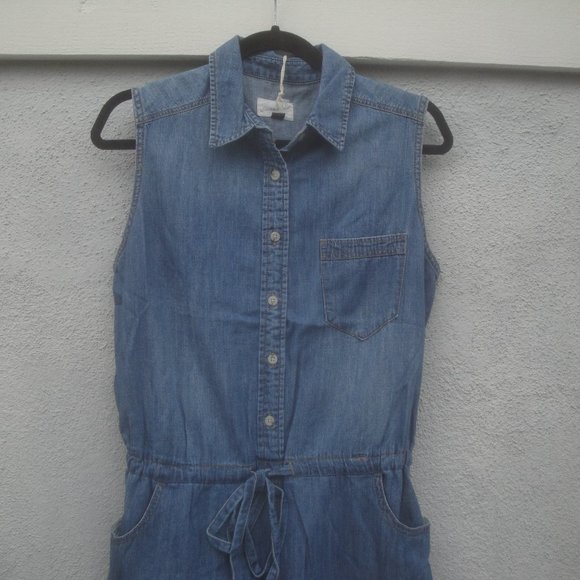 Universal Thread Romper Denim Chambray Blue Size Med - Picture 3 of 4